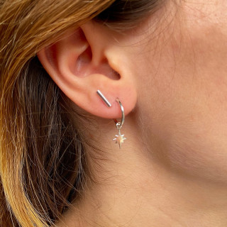 Mini créoles argent Etoile du nord