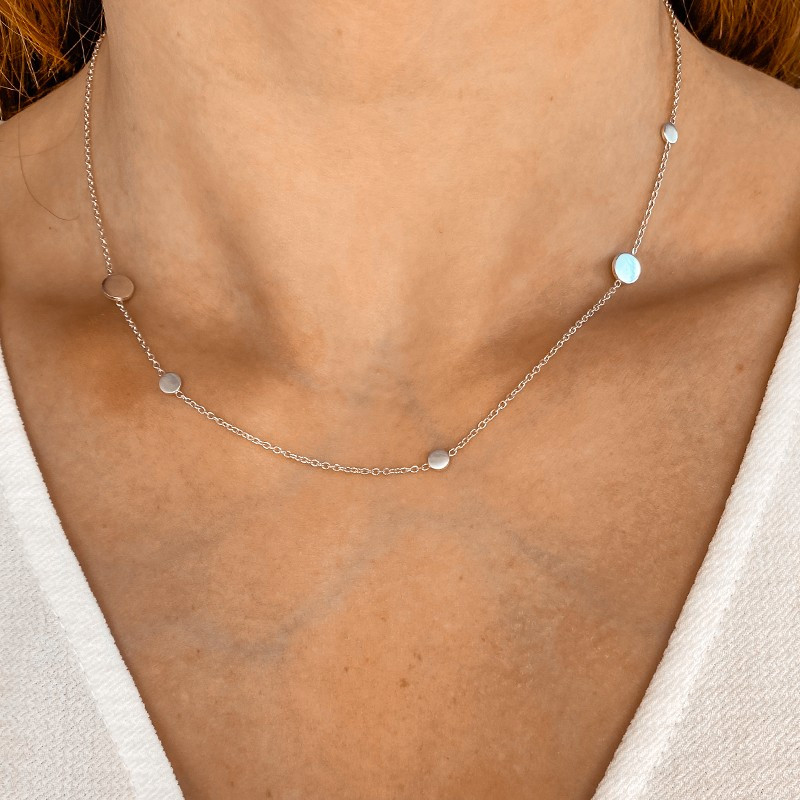 Collier Argent Pastilles