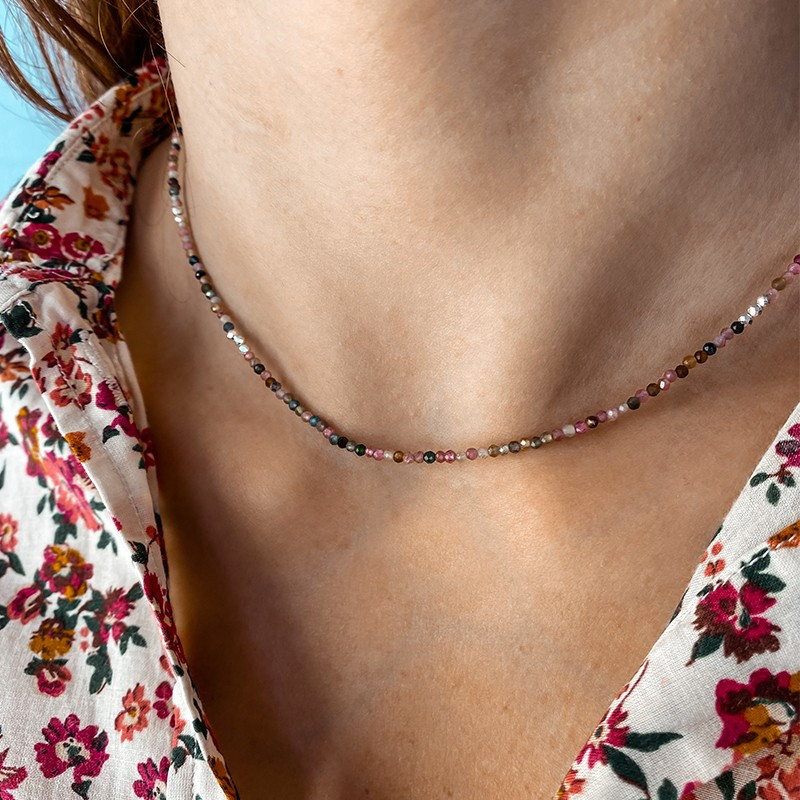 Collier Argent et pierres fines au choix