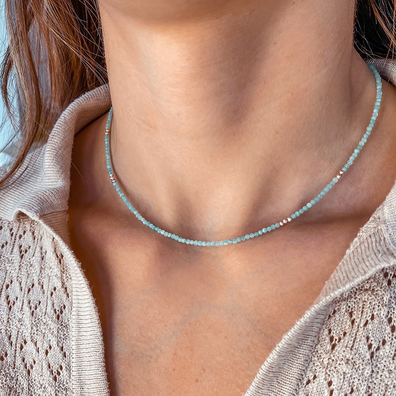 Collier Argent et pierres fines au choix