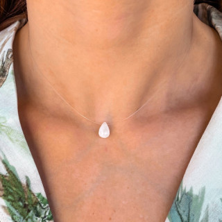 Collier Nylon Goutte Pierre de Lune