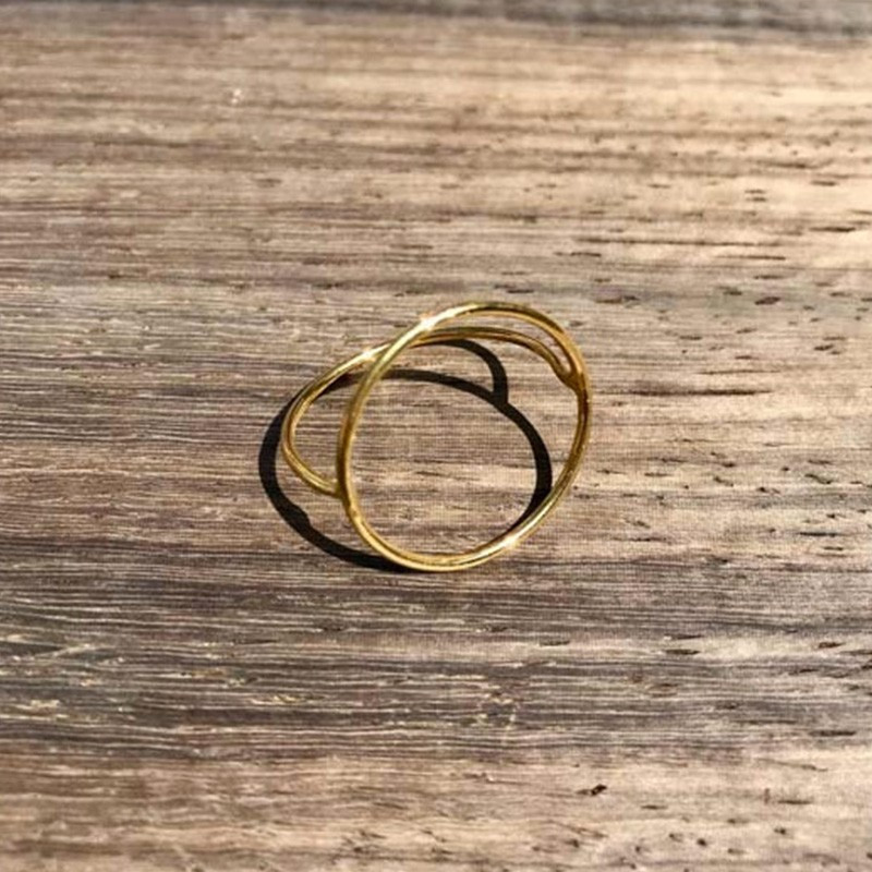 Bague Dorée Cercle Fin