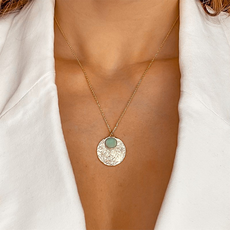 Collier Plaqué Or Amazonite