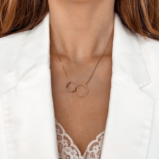 Collier Plaqué or double cercles XL