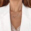 Collier Plaqué or double cercles XL