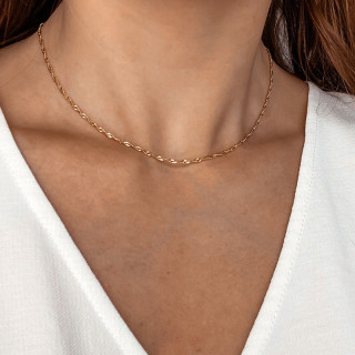 Collier Plaqué Or maille ondulée