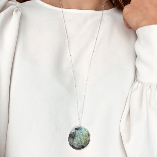 Sautoir Argent Grande Labradorite