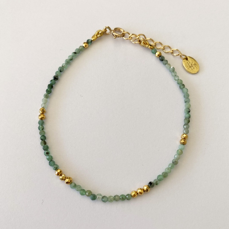 Bracelet fin Doré pierres fines