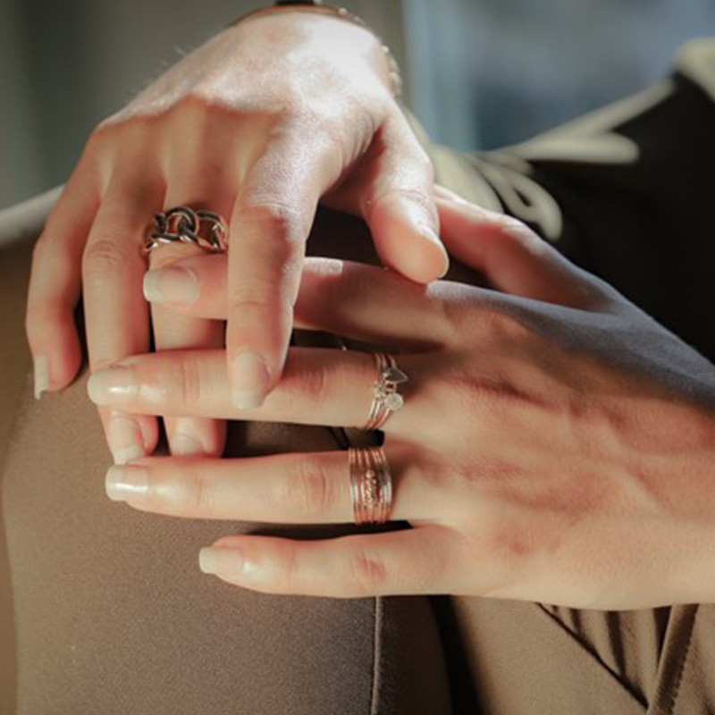 Bague Dorée multi-rangs Pyrite