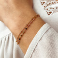 Bracelet plaqué or chaine boule et tourmaline