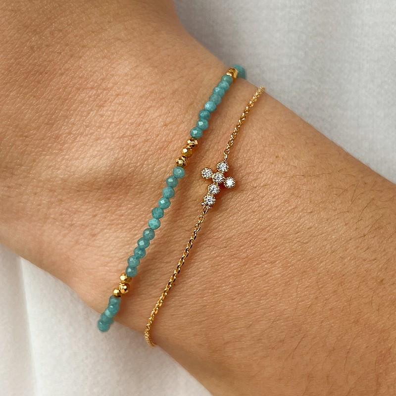 Bracelet fin Doré pierres fines