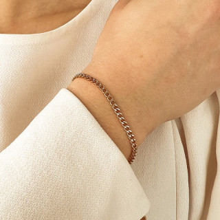 Bracelet chaine petites mailles en acier doré