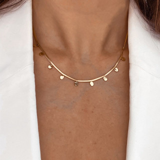 Collier mailles serpent breloques gouttes