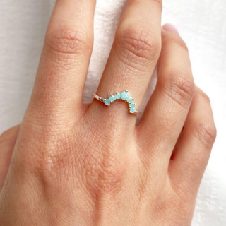 Bague Argent Demi Cercle Amazonite