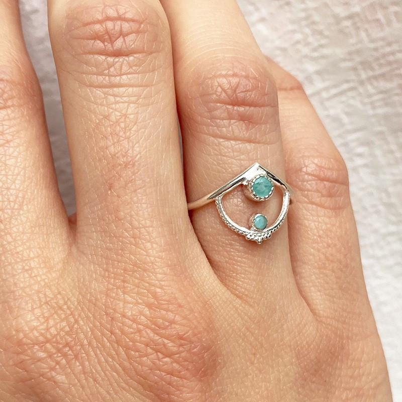 Bague Argent Tiare Amazonite