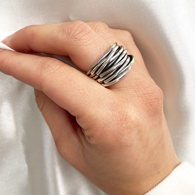 Bague Argent entrelacs