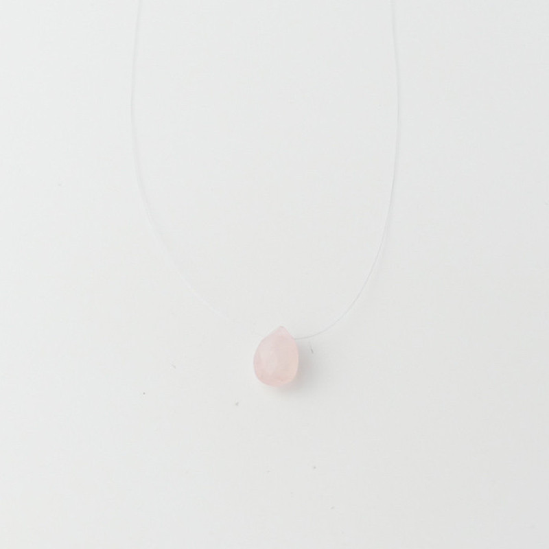 Collier Nylon Goutte Cristal Rose