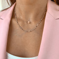 Collier Argent rangs de pierres fines