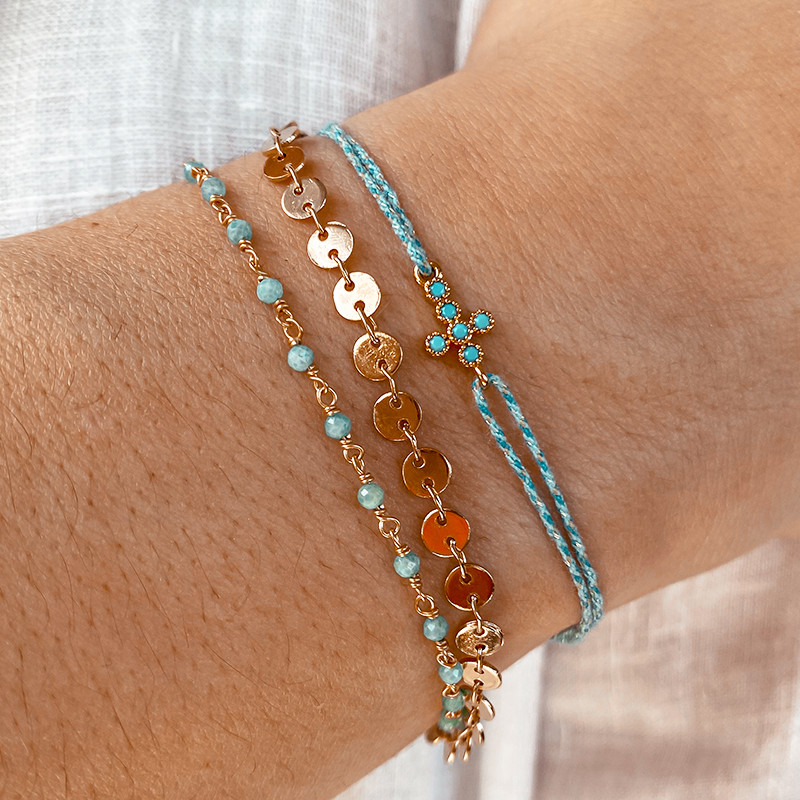 Bracelet Doré rang de pierres fines