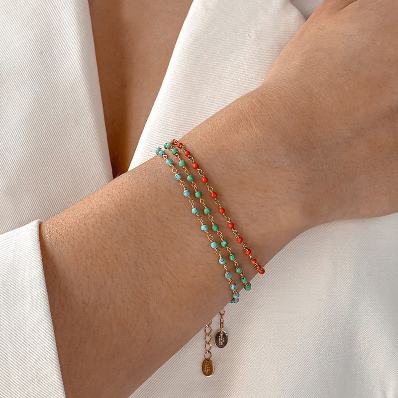 Bracelet Doré rang de pierres fines