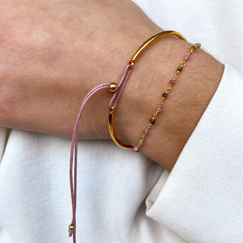 Bracelet Doré rang de pierres fines