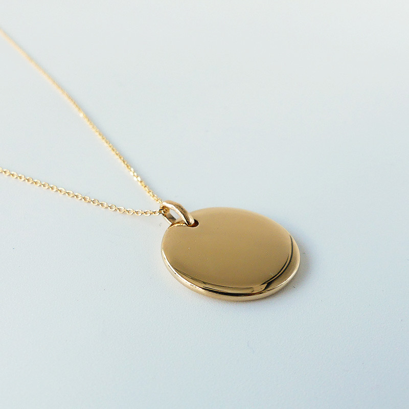 Collier Plaqué Or Médaille Bombée