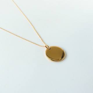 Collier Plaqué Or Médaille Bombée
