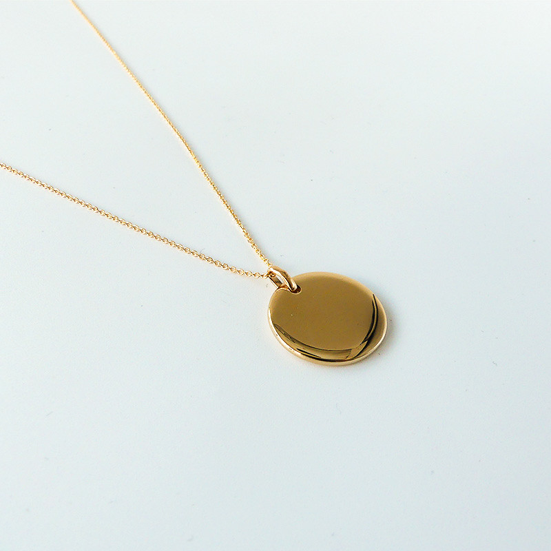 Collier Plaqué Or Médaille Bombée