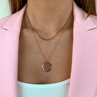 Collier Plaqué Or Médaille Bombée