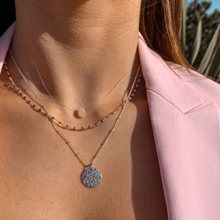 Collier Argent Petite Médaille Martelée