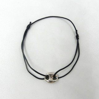 Bracelet Cordon Argent Grain de Café
