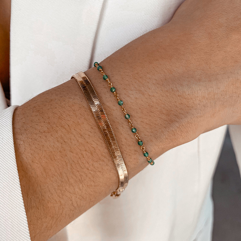 Bracelet plaqué or maille serpent