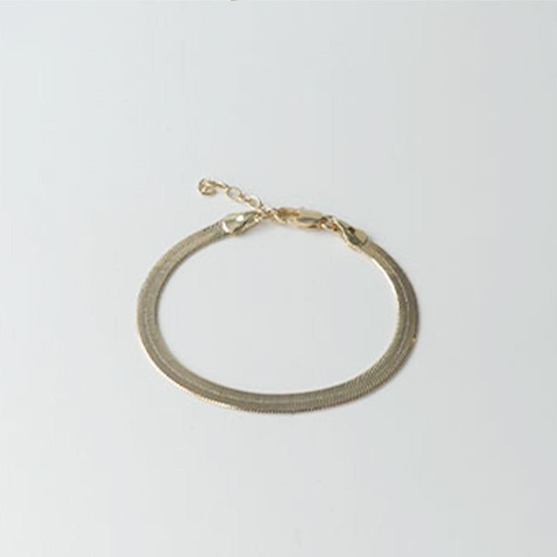 Bracelet plaqué or maille serpent