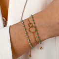 Bracelet Plaqué or Double Cercles XS