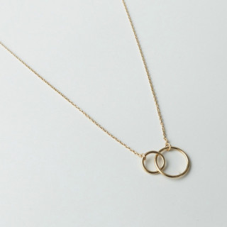 Collier Plaqué Or Double Cercles XS