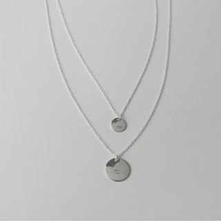 Collier Argent double médailles