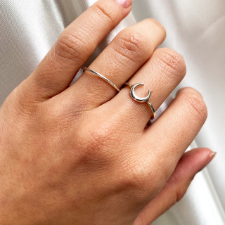 Bague Argent Lune