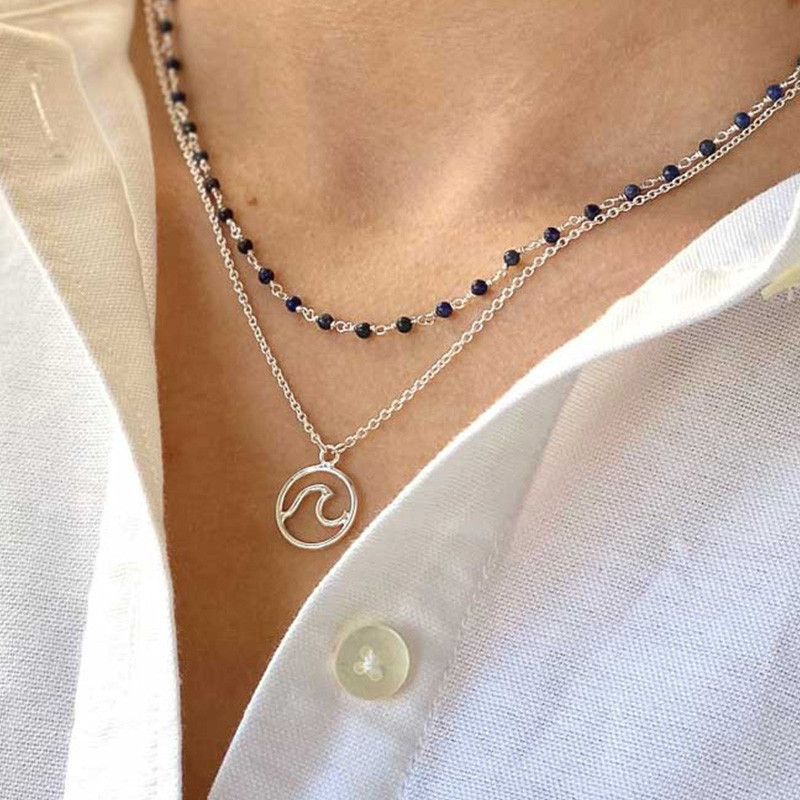 Collier Argent Wave