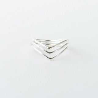 Bague fine Argent Triple Chevron
