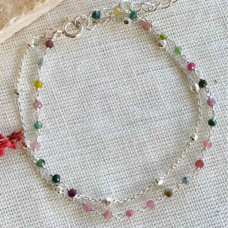 Bracelet Argent Double Tourmaline