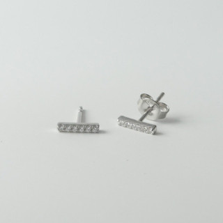 Clous d'oreilles Barre Strass Argent ou Doré