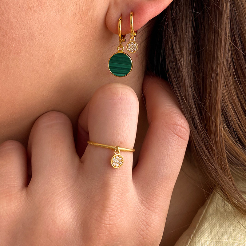 Bague Dorée pampille strass