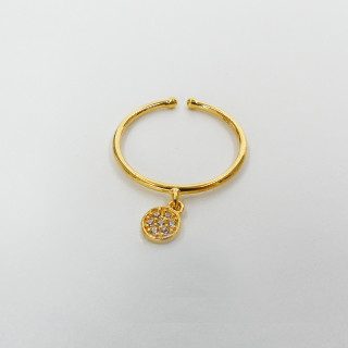 Bague Dorée pampille strass