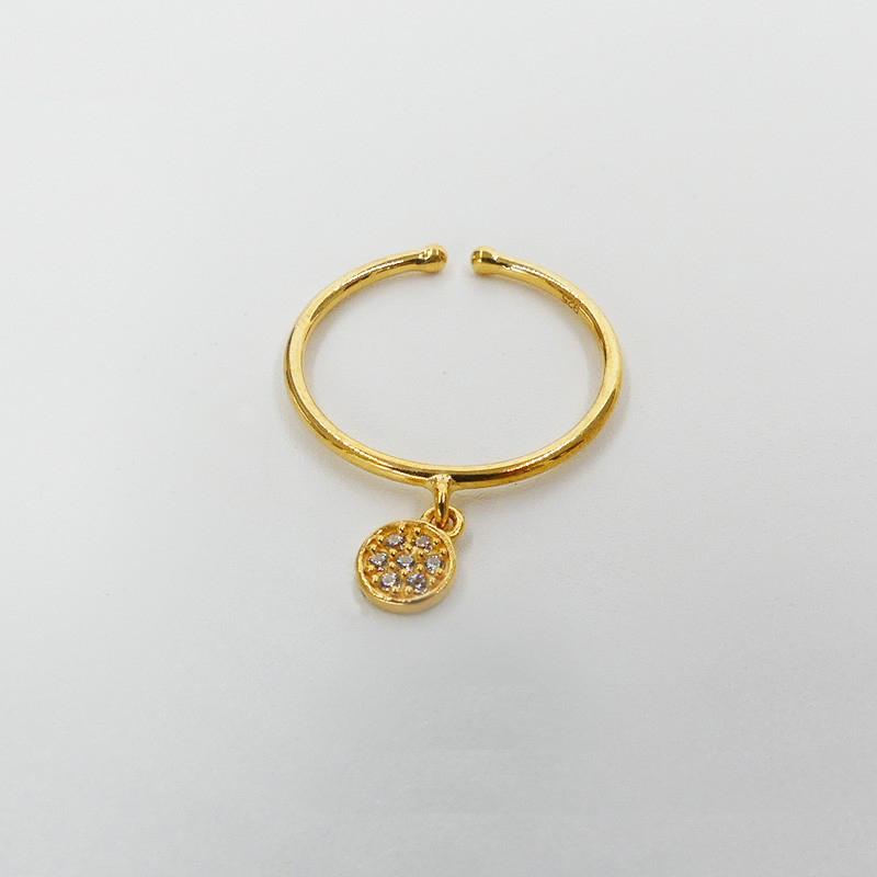 Bague Dorée pampille strass