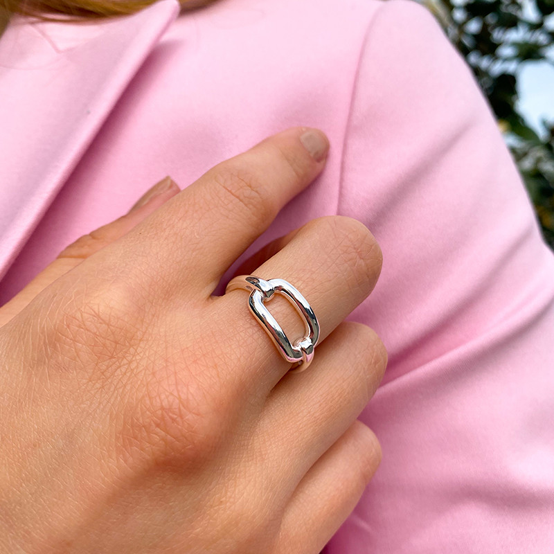 Bague Argent rectangle