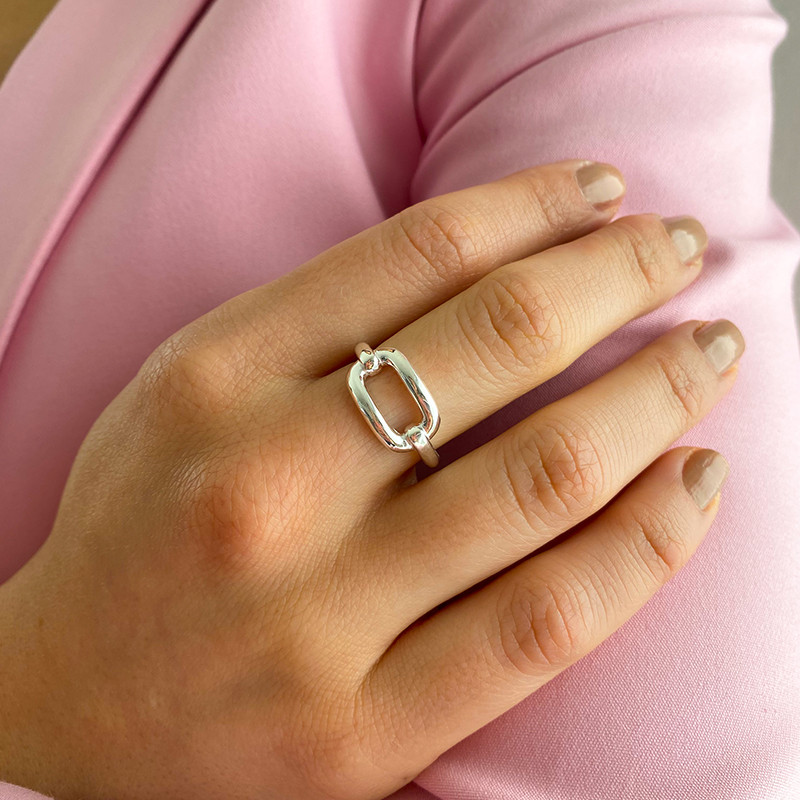 Bague Argent rectangle