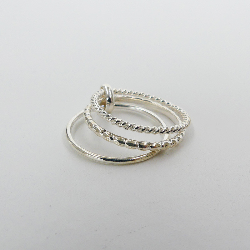Bague Argent trois anneaux