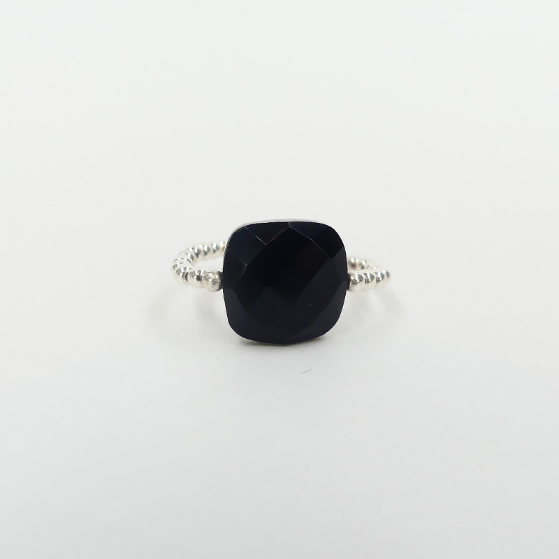 Bague Argent élastique et pierre fine
