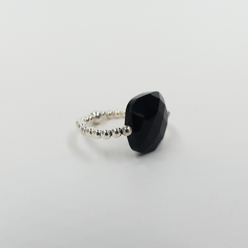 Bague Argent élastique et pierre fine