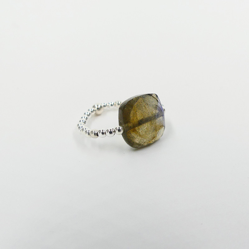 Bague Argent élastique et pierre fine